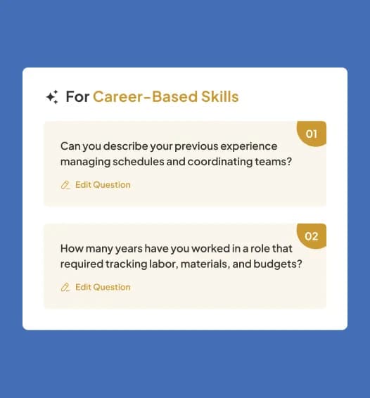 Assistant panel: pulls from the locked interview structure