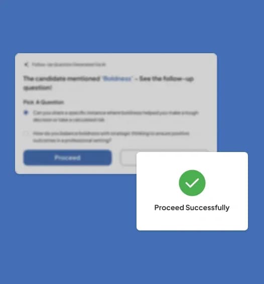 Assistant panel: suggestions stay on screen for the interviewer