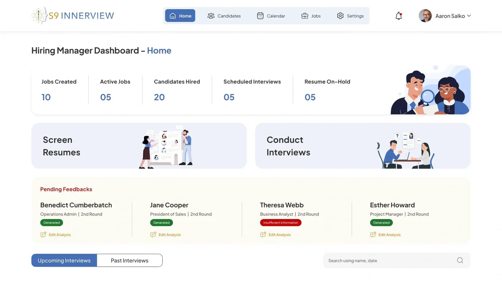 S9 InnerView hiring manager dashboard
